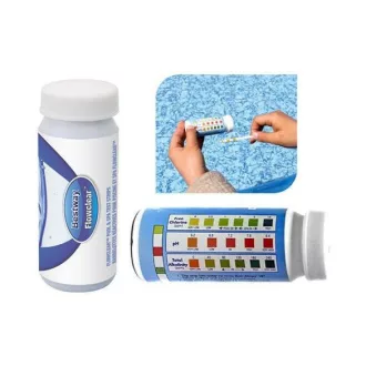   BESTWAY FlowClear vízelemző tesztcsík készlet 3in1, szabad klór pH lugosság 50db-os (58142)