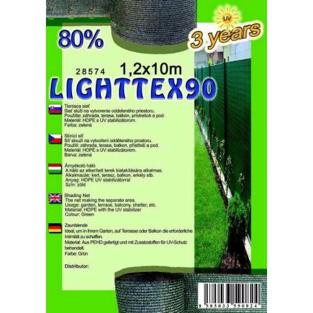 árnyékolóháló LIGHTTEX90 1,2x10m zöld 80%