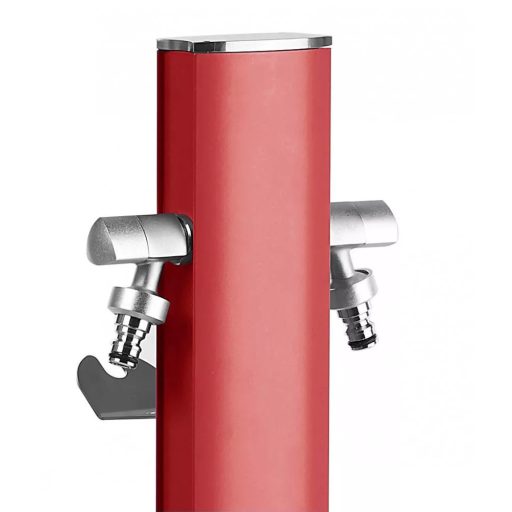 Kerti kút TOTEM 407 Korallvörös, 2 db csappal, tömlőtartó NÉLKÜL