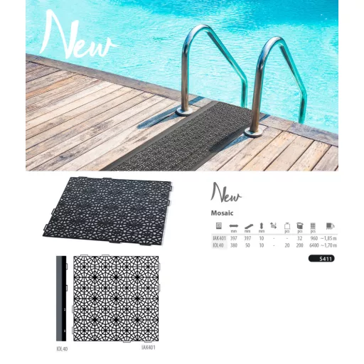 Járólapszegély Mosaic - Fekete