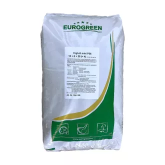   EUROGREEN - HIGH-K MINI P56 gyeptrágya 25kg (12-0-25+4 Fe,Mn) (830-1250 m2)