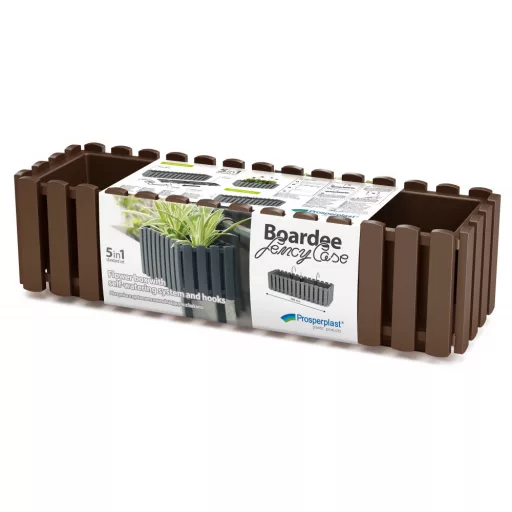 Balkonláda 600W Boardee Fencycase W - Barna – Virágcserepek, virágládák