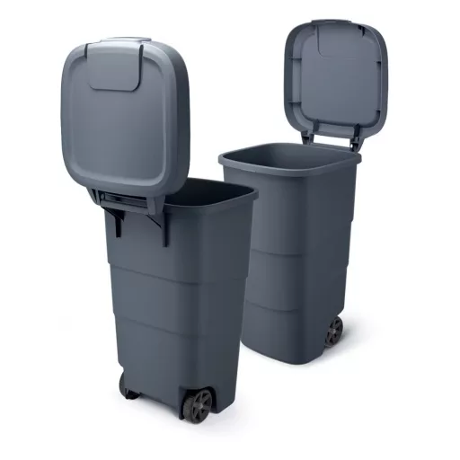 Hulladékgyűjtő 90L Wheeler - Antracit – Komposztálás, lombgyűjtés