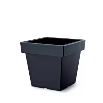 Virágcserép 240 Négyszög Lofly Square Low - Antracit – Virágcserepek, virágládák