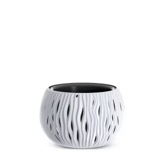 Virágcserép 240 Sandy Bowl 2In1 - Fehér – Virágcserepek, virágládák