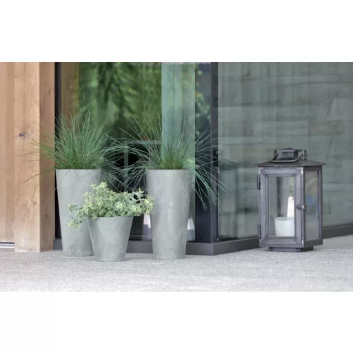 Virágcserép 250E Tubus Slim Beton Effect 2In1 - Beton – Virágcserepek, virágládák