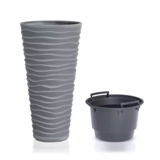 Virágcserép 300 Sand Slim 2In1 - Kő Szürke – Virágcserepek, virágládák