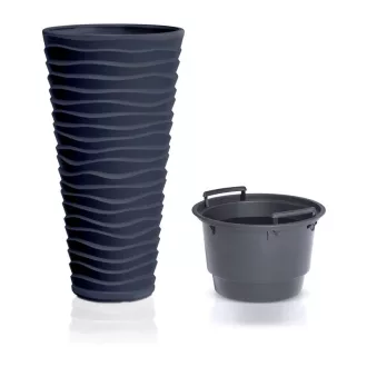 Virágcserép 350 Sand Slim 2In1 - Antracit – Virágcserepek, virágládák