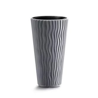 Virágcserép 350 Sandy Slim 2In1 - Kő Szürke