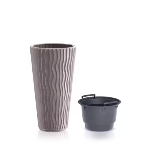 Virágcserép 400 Sandy Slim 2In1 - Mokka – Virágcserepek, virágládák