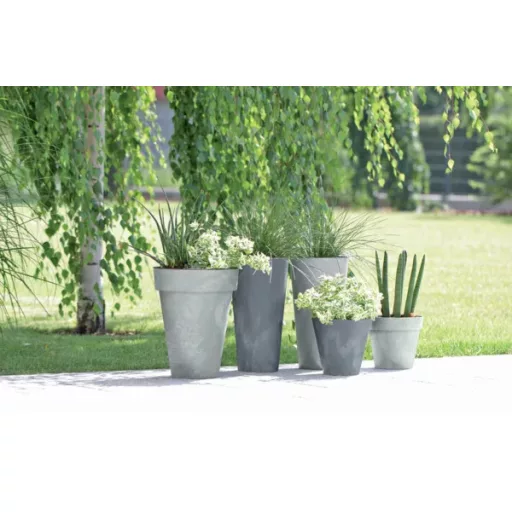 Virágcserép 460E Cube Slim Beton Effect 2In1 - Marengo – Virágcserepek, virágládák