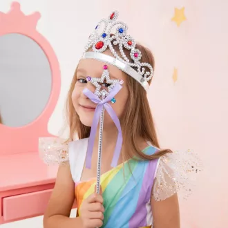 Korona, színes kövekkel - Ezüst