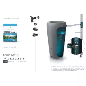   Esővízgyűjtő S3 Csatlakoztató Készlet Ican Set - Szürke