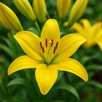 Sárga ázsiai liliom virág