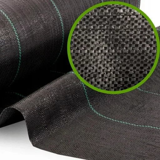 Talajtakaró geotextília fekete uv, 70g, 1,6x100m