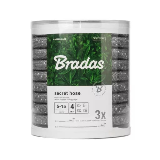 Secret hose flexibilis tömlő szett (+locsolópisztoly) 8m-24m - szürke wsch824gy