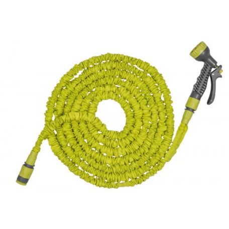 Kerti locsolótömlő hajlékony trick hose 5m - 15m + locsolópisztoly 7f 4bar zöld