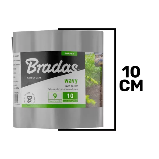 Gyepszegély, hullámos 10cm/9m szürke