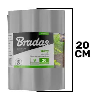 Gyepszegély, hullámos 20cm/9m szürke