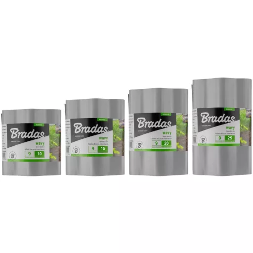 Gyepszegély, hullámos 20cm/9m szürke