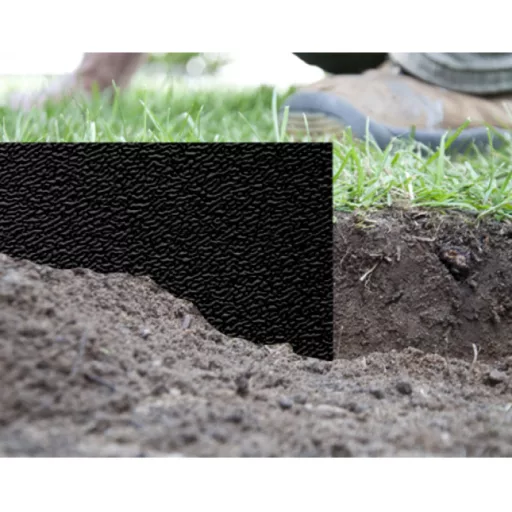 Gyepszegély 15cm/6m, fekete szín – Szegélyek