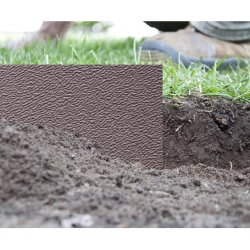 Gyepszegély 15cm/6m, barna szín