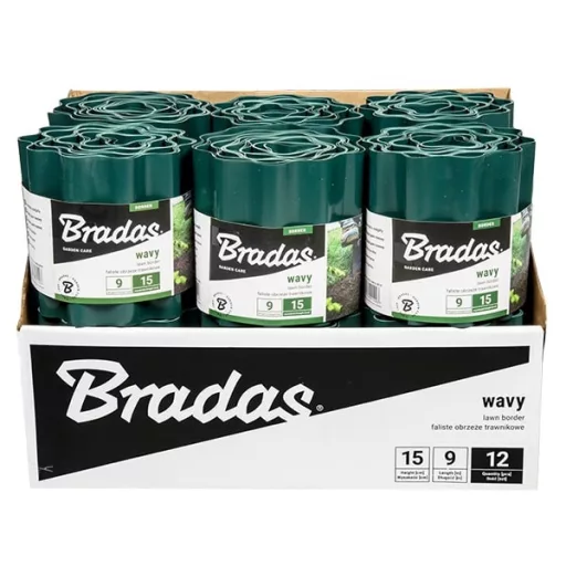 Gyepszegély hullámos 9m x 15cm, zöld  obfg 0915