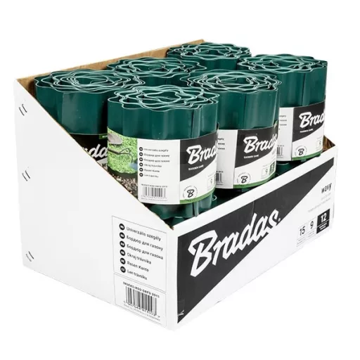 Gyepszegély hullámos 9m x 15cm, zöld  obfg 0915