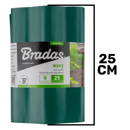 Gyepszegély hullámos 9m x 25cm, zöld obfg 0925