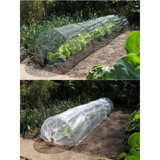 Kerti fólia, 2 az 1-ben, 0,60x0,45x3m (átlátszó fólia+rovarvédő háló)