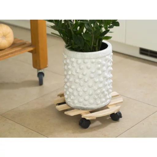 Görgős virágtartó talp,fából7,4xátm: 35cm