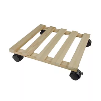 Görgős virágtartó talp,fából7,4x35x 35cm – Virágcserepek, virágládák