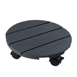 Görgős virágtartó talp,wpc alapanyagú,antracit, 7,4xátm:30cm – Virágcserepek, virágládák
