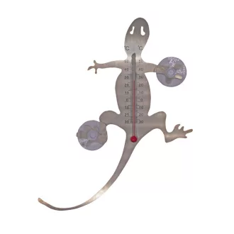 Hőmérő fém,gyík forma20x16x1cm ablakra – Hőmérők, mérőeszközök