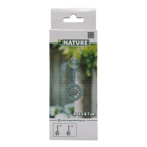 Hőmérő fém,kerek forma16,2x7,2cm    ablakra