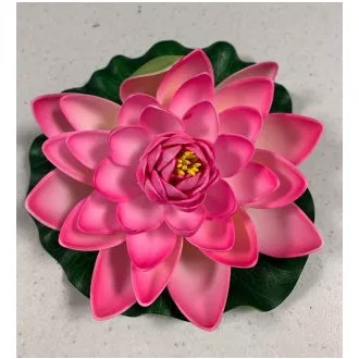 Selyemvirág, pink tavirózsa, 16 cm