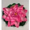 Selyemvirág, pink tavirózsa, 16 cm