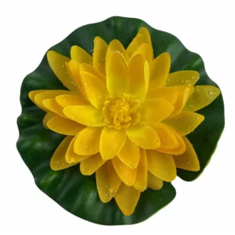 Selyemvirág, sárga tavirózsa, 16 cm