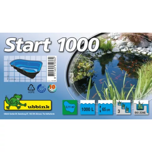 Tómeder Start 1000liter kb 215x170x65 cm