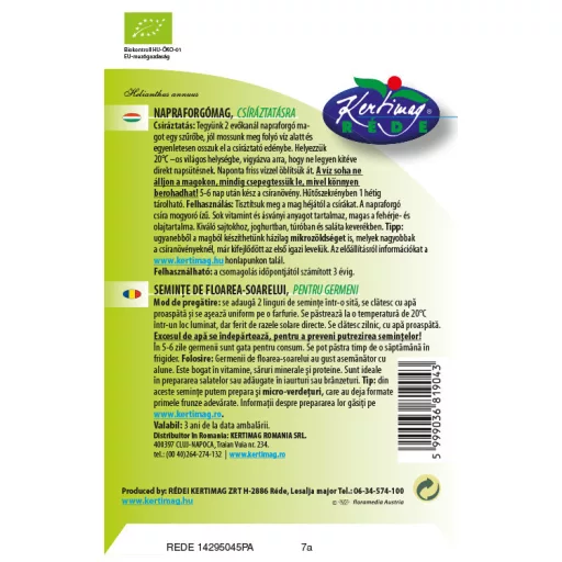 Rédei Napraforgó Biomag 30g