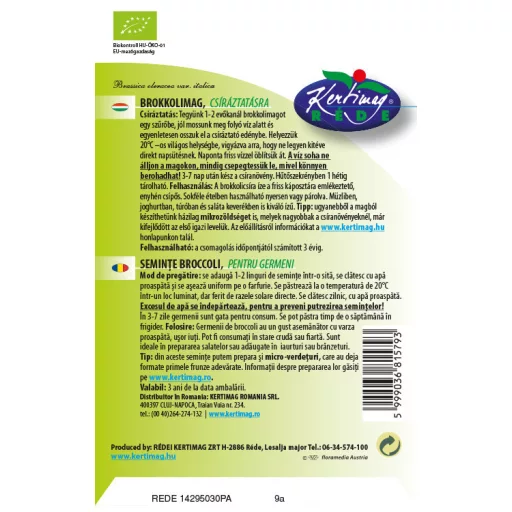 Rédei Brokkoli BIO 15g (Vetőmag)