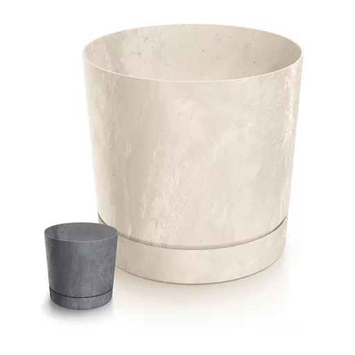 Virágcserép 200E Tubo P Beton Effect - Krém – Virágcserepek, virágládák