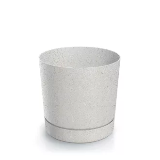 Virágcserép 240W Tubo P Eco Wood - Fehér – Virágcserepek, virágládák