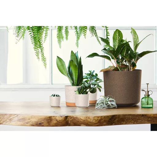 Virágcserép 240W Tubo P Eco Wood - Fehér – Virágcserepek, virágládák