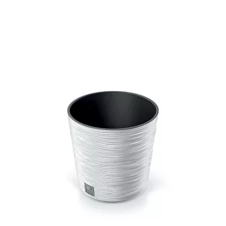 Virágcserép 250 Furu Round Low - Fehér – Virágcserepek, virágládák