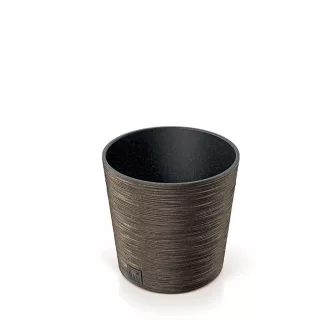 Virágcserép 250 Furu Round Low Eco Wood - Kávé – Virágcserepek, virágládák