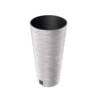 Virágcserép 250 Furu Round Slim Eco Wood - Fehér – Virágcserepek, virágládák