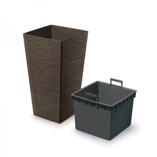 Virágcserép 300 Furu Square Eco Wood - Kávé – Virágcserepek, virágládák