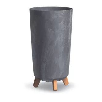 Virágcserép 240E Gracia Tubus Slim Beton Effect - Marengo – Virágcserepek, virágládák
