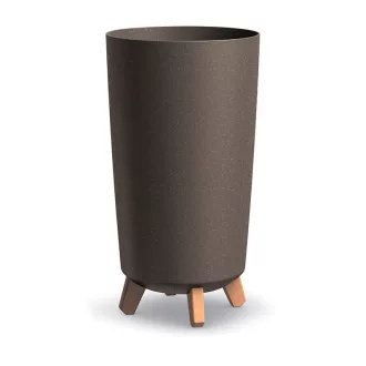 Virágcserép 240W Gracia Tubus Eco Wood - Kávé – Virágcserepek, virágládák
